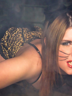 Sexy Transsexual Amy Daly as the alley cat
